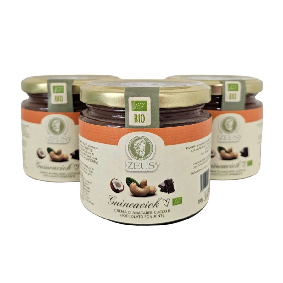 Guineaciok: Crema di Anacardi, Cocco e Cioccolato Fondente (3x180g)